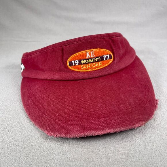 American Eagle Soccer Visor Hat Women One Size Red Strapback Sun Cap Embroidered - Picture 1 of 11
